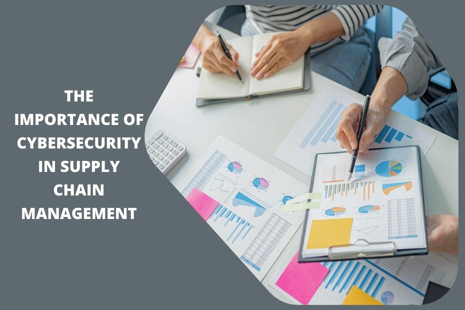 Cybersecurity professional monitoring supply chain systems on a digital dashboard