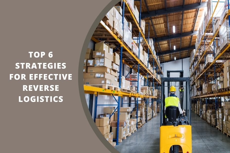 A logistics worker sorting returned goods in a warehouse for effective reverse logistics